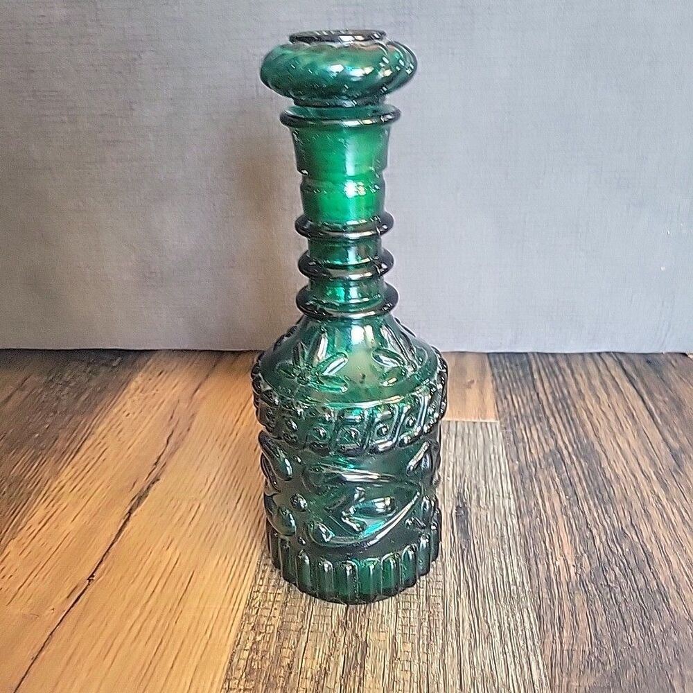 MCM/Vintage Emerald Green Jim BEAM Glass KY Bourbon Decanter (69)